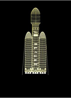 الثقة كي مصباح طاولة صاروخ سفينة فضاء مجسمة ثلاثية الأبعاد LED ملونة متدرجة مصباح مكتب بجانب السرير ضوء ليلي يعمل باللمس عن بعد USB مزين بشكل تخيلي هدية عيد ميلاد عيد الميلاد  - Image 2
