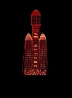 الثقة كي مصباح طاولة صاروخ سفينة فضاء مجسمة ثلاثية الأبعاد LED ملونة متدرجة مصباح مكتب بجانب السرير ضوء ليلي يعمل باللمس عن بعد USB مزين بشكل تخيلي هدية عيد ميلاد عيد الميلاد  - Image 3