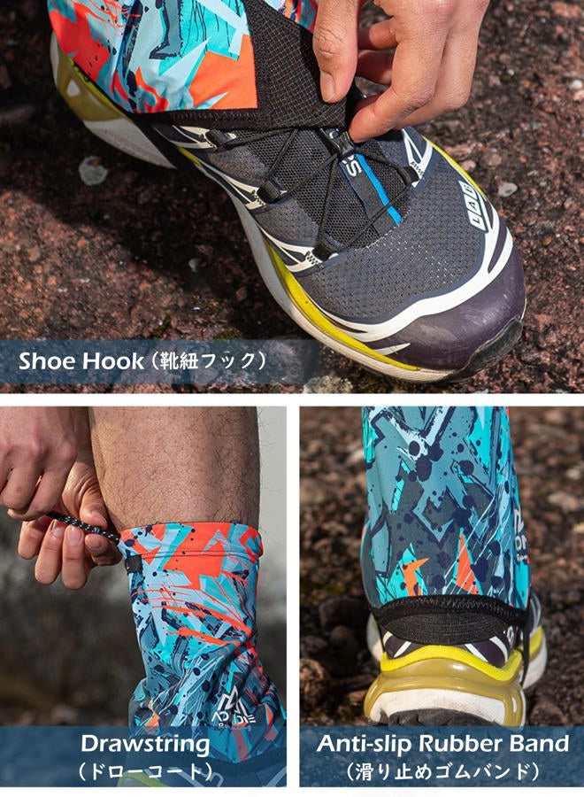 TRIWONDER Trail Gaiters Sandproof Leg Gaiters Running Gators Shoe Covers Ankle Gaiters for Hikiing Backpacking (M, Blue) - Image 4