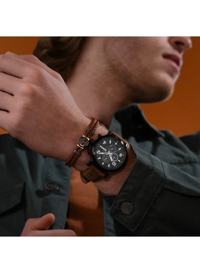 Timberland Aandroscoggin Brown Leather Bracelet for Men