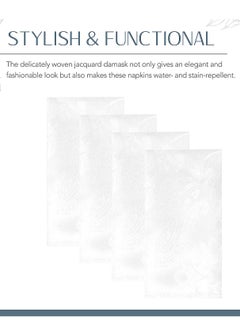 GROWSTEADY White Table Fabric Napkins Handkerchief Wedding  - Image 1