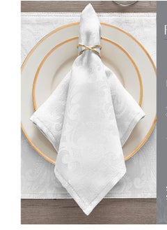 GROWSTEADY White Table Fabric Napkins Handkerchief Wedding  - Image 3