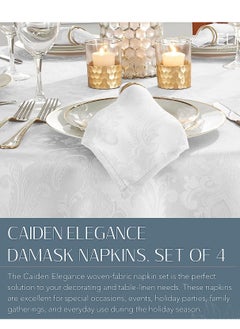GROWSTEADY White Table Fabric Napkins Handkerchief Wedding  - Image 4
