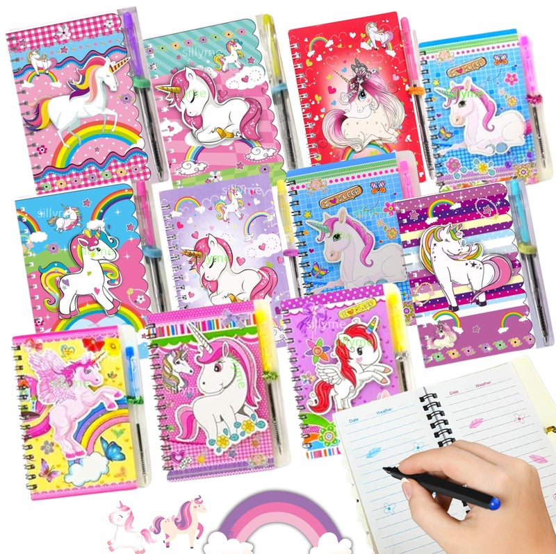 Sillyme 24pcs Unicorn Spiral Notebook with Pen - return gifts for girls birthday party - kanjak gifts for girls - kanya pujan navratri gifts for girls - Return gifts birthday party for kids - Return gift for kids birthday Age 6-10 6-12 3 4 5 6 7 8 12 - Image 1