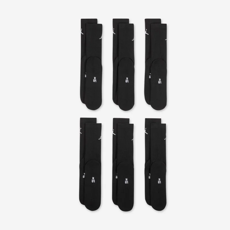 Jordan Black Everyday Cushioned Crew Socks (6 Pairs)  | Best Price UAE
