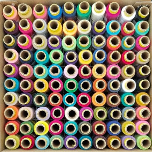 DK Threads Sewking Threads 2 PLY Polyester Sewing Thread Assorted Thread Box | Multicolored Thread Spools - 180 Mtr (100 Colors, Set B) - Image 1