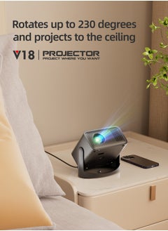 Generic Portable Projector 1080P with 8000 Lumen, Auto Keystone & Focus, 230° Ceiling Rotation, WiFi 6, Kids-Friendly Design, Wireless iOS/Android Mirroring  - Image 4