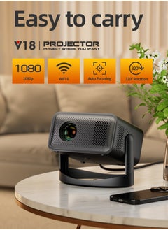 Generic Portable Projector 1080P with 8000 Lumen, Auto Keystone & Focus, 230° Ceiling Rotation, WiFi 6, Kids-Friendly Design, Wireless iOS/Android Mirroring  - Image 1