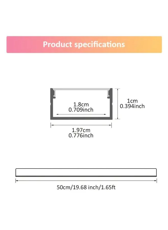 Black Aluminum U Profile LED Channel System With Milky White Cover 6 Pieces 1.65 Feet 20x10mm For Strip Light Track Segment - Image 3