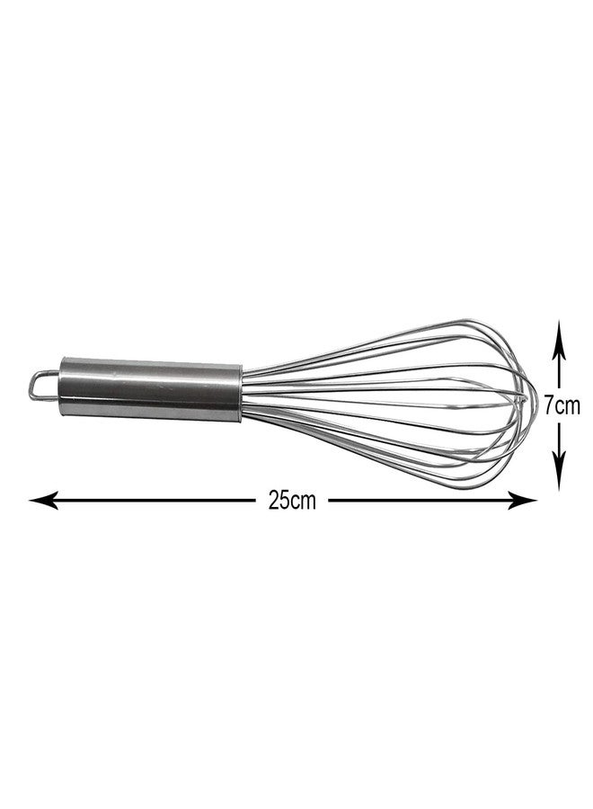 VishList Stainless Steel Balloon Whisk, Egg Beater, 25 cm, Silver - Image 2