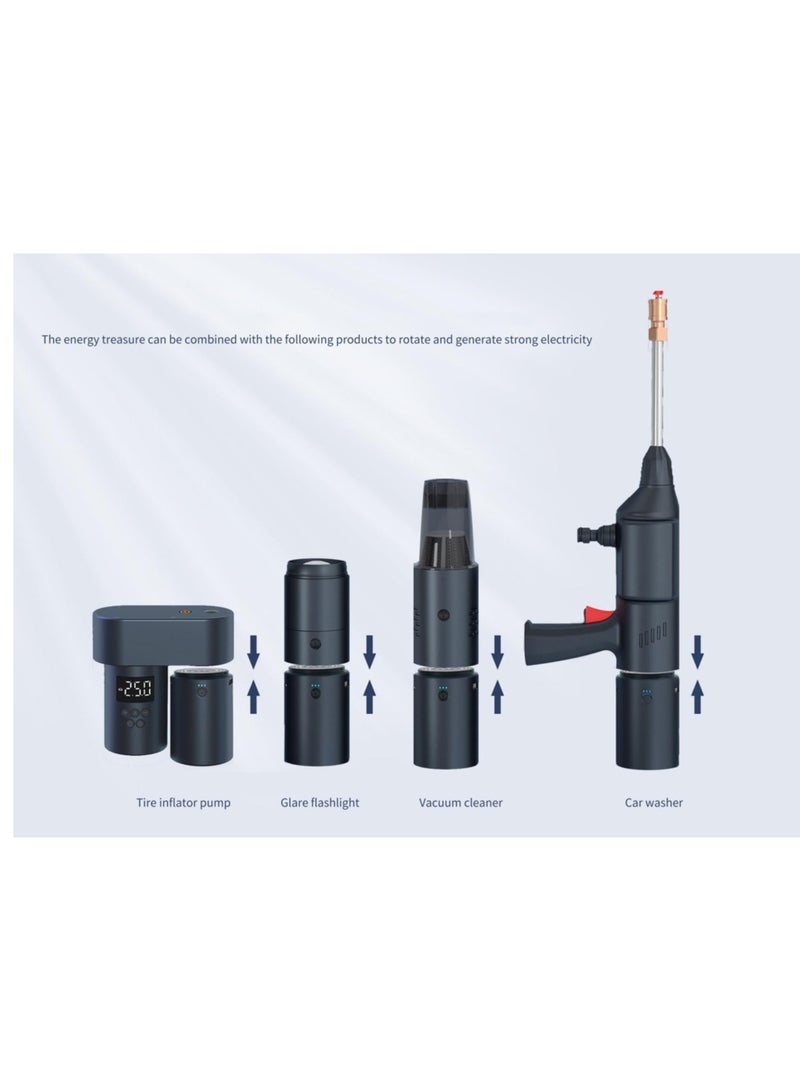 Toby's Multi-Functional  Mini Strong Suction Car Vacuum Cleaner With Tire Inflator Handheld car vacuum cleaner for car wash household - Image 2