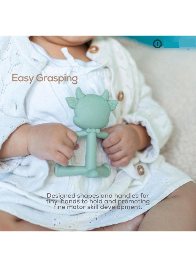 2-Pack Baby Teething Toys – Soft Silicone Teether Set for Infants & Toddlers – BPA-Free, Freezer & Dishwasher Safe – Animal Shape (Cow & Lamb) - Image 3