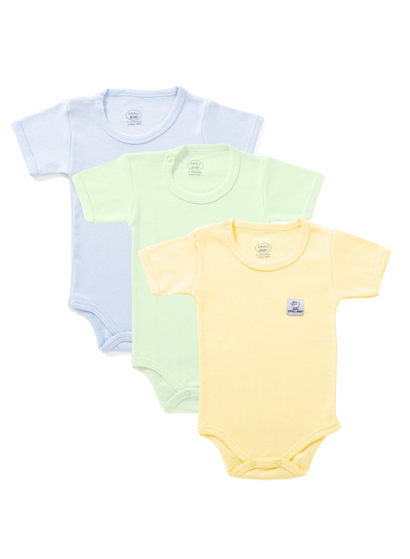 Small Baby Pack of 3 Half Sleeve Baby Bodysuits 100%Cotton - Image 1