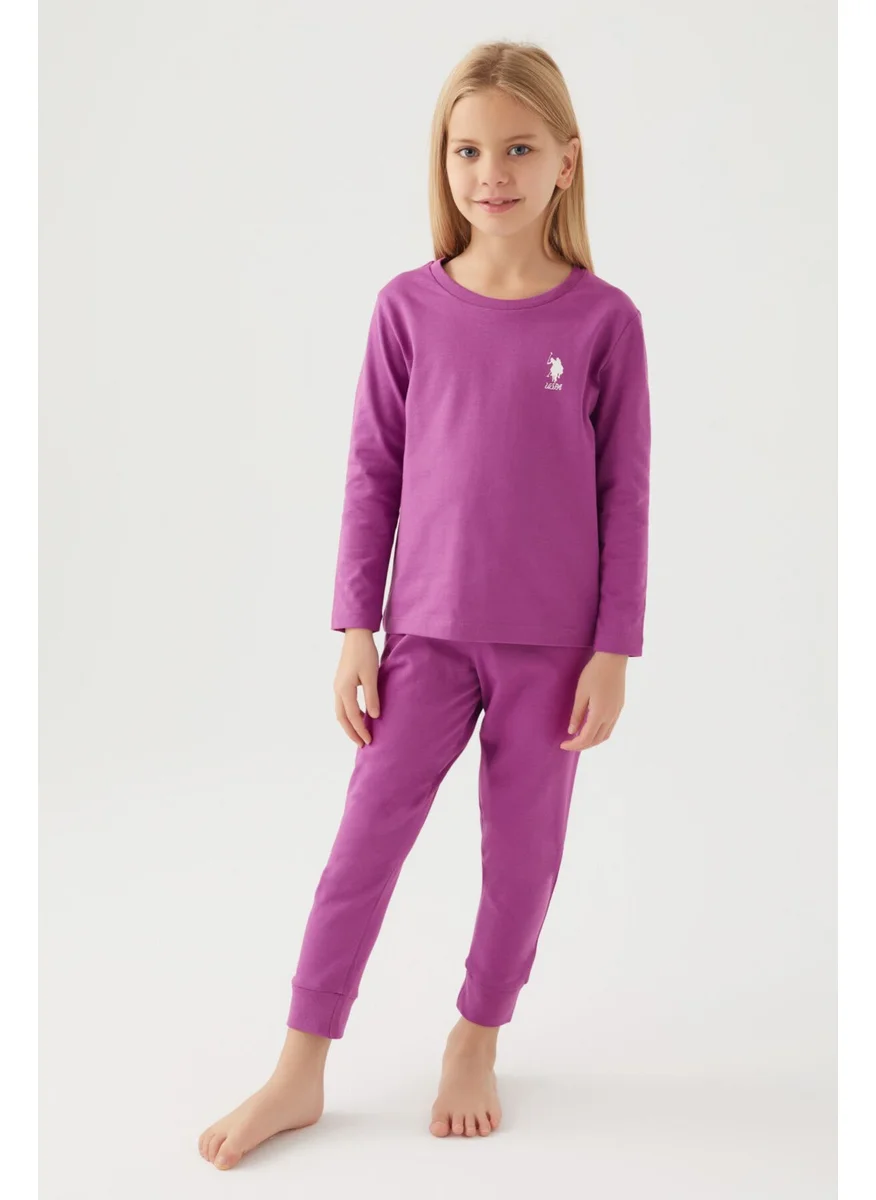 U.S. Polo Assn. Girls Violet Pajama Set