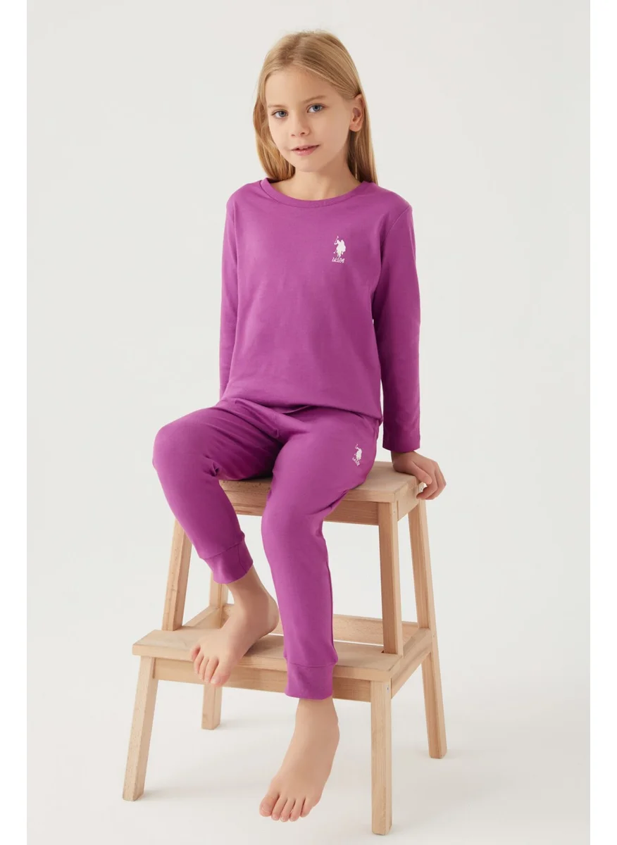 U.S. Polo Assn. Girls Violet Pajama Set