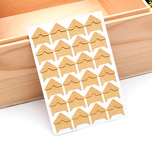 Sunkizzrs 5 Sheets Photo Corners Self Adhesive Mounting Sticker Paper Corner Stickers For Scrapbook Album (Kraftwall, 8.9 Cms) - Image 1