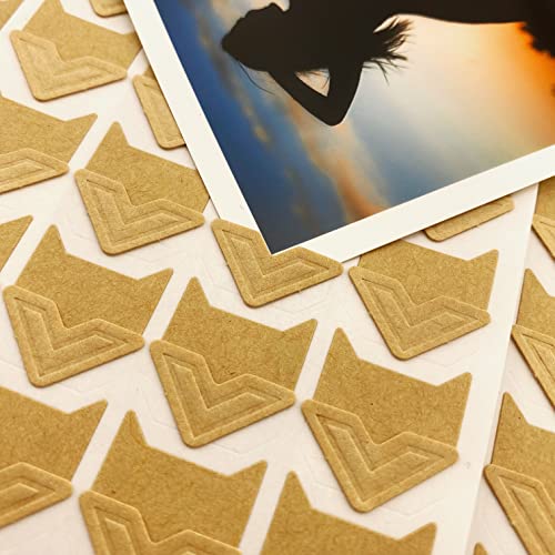 Sunkizzrs 5 Sheets Photo Corners Self Adhesive Mounting Sticker Paper Corner Stickers For Scrapbook Album (Kraftwall, 8.9 Cms) - Image 4