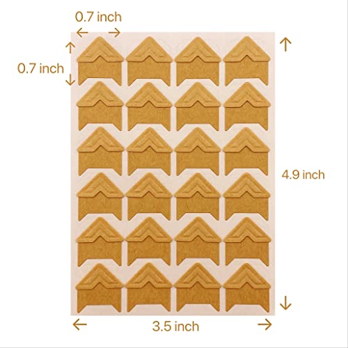 Sunkizzrs 5 Sheets Photo Corners Self Adhesive Mounting Sticker Paper Corner Stickers For Scrapbook Album (Kraftwall, 8.9 Cms) - Image 2