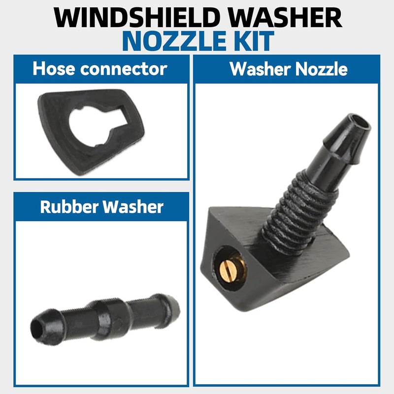 MITZONE Universal Windshield Washer Nozzle Kit Replace 47137, The screw-on style nozzles (Universal Windshield Washer Nozzle) Globally popular universal design - Image 5