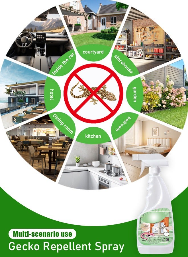 Natural Lizard Repellent Spray - Gecko & Pest Control with Long-Lasting Formula | Safe Non-Toxic for Home/Kitchen | Multi-Insect Deterrent (Spiders, Cockroaches, Ants) & Easy Spray Application - Image 1