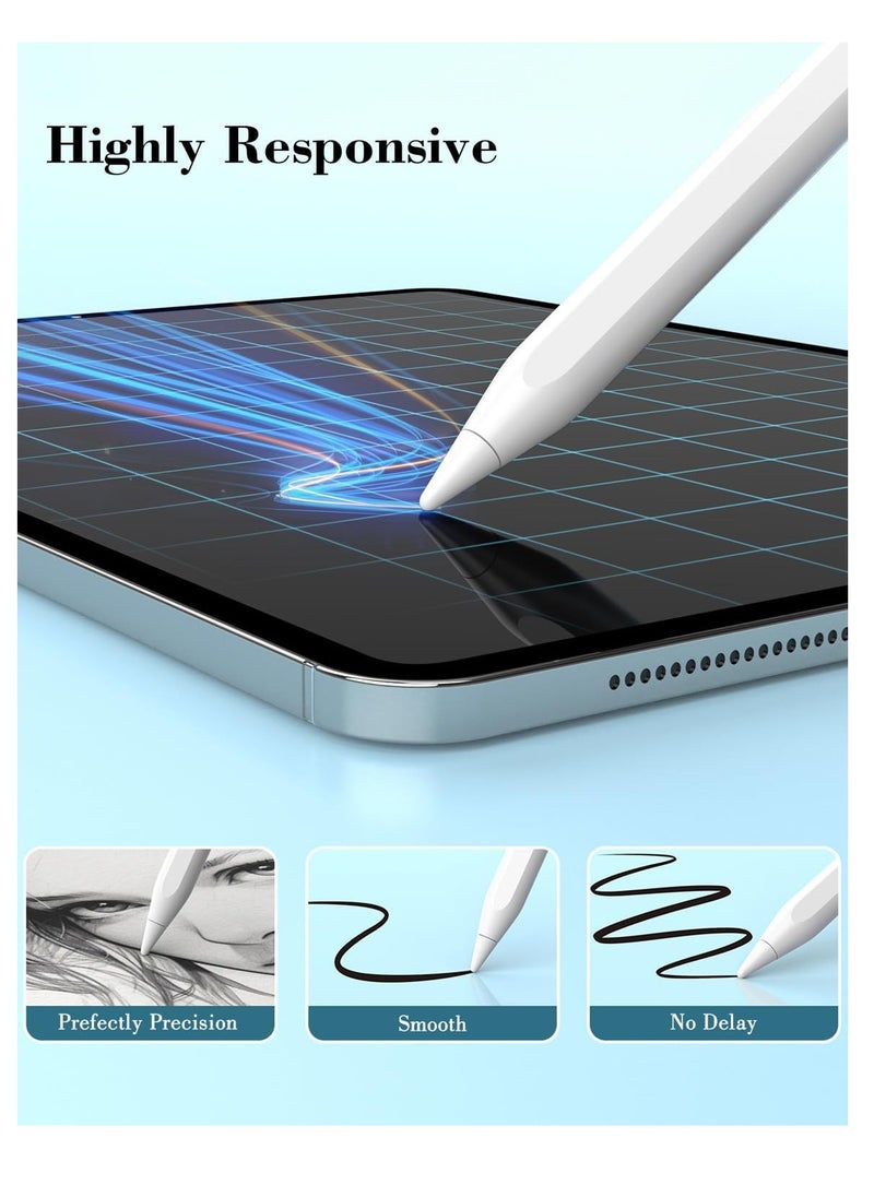 Generic - Acu Kids Stylus Pen for iPad with Palm Rejection, 10 Minutes Fast Charge, Compatible with iPad Air 3/4/5, iPad Mini 5/6, iPad 6/7/8/9/10th Generation, iPad Pro 11" & 12.9". (White) - Image 1