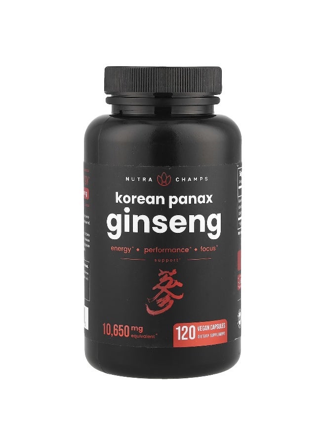 NutraChamps NutraChamps, Korean Panax Ginseng, 1,065 mg, 120 Vegan Capsules (532.5 mg Capsule Each)