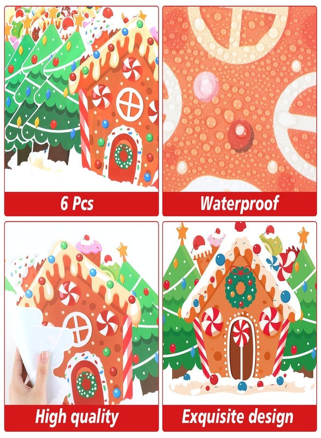OBUSATT Christmas Placemats Set of 6 Gingerbread Man Plastic Table Mats Christmas Tree Candy Cake Xmas Cute Table Mats Gingerbread House Shaped Winter Decoration for Xmas Party Kitchen Dining - Image 3