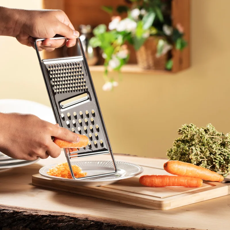 سيمبلي كيتشن Kasanova-Minerva Multifunction Grater Ideal Kraft Steel-27.3CM-Silver