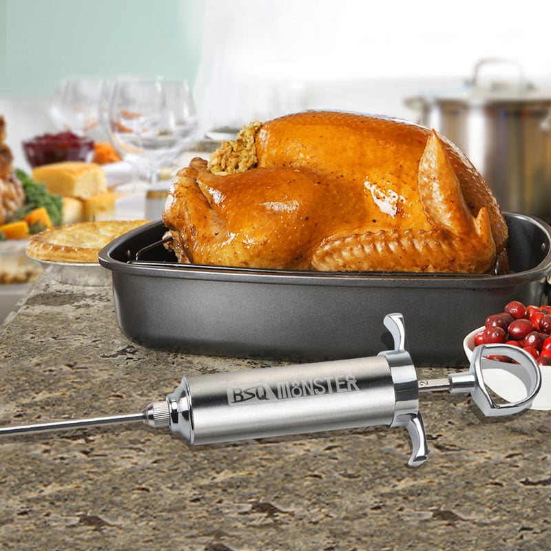 Ofargo BSQ MONSTER Meat Injector Syringe Kit with 4 Professional Marinade Injector Needles for BBQ Grill Smoker, Turkey and Brisket; 2-oz Large Capacity, Including Paper User Manual, Recipe E-Book (PDF) - Image 5