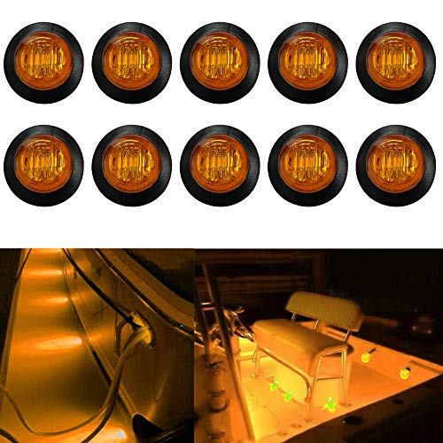 NBWDY 10pcs Amber 12V Waterproof Marine Boat Interior Deck Courtesy Cockpit Decoration Navigation Lights for Yacht Boat Bow Stern Fishing Pontoon Kayak - Image 1