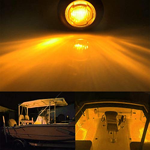 NBWDY 10pcs Amber 12V Waterproof Marine Boat Interior Deck Courtesy Cockpit Decoration Navigation Lights for Yacht Boat Bow Stern Fishing Pontoon Kayak - Image 5