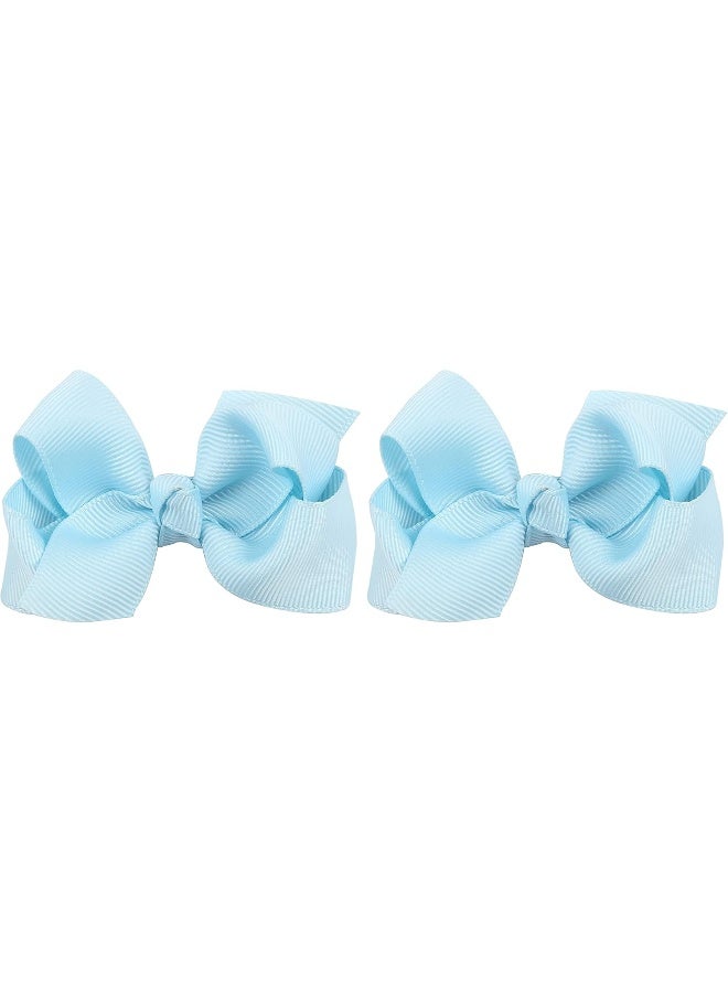 ZOONAI 3 Inch Baby Girl Hair Bows Boutique Hair Clip Teens Toddlers Hairpin Headwear - Set of 2 - Image 1