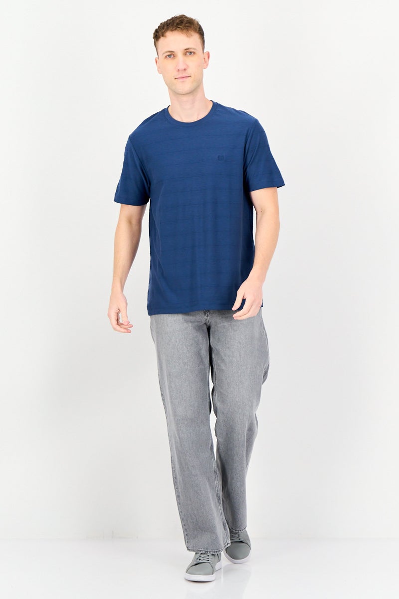 Chaps Men Crew Neck Embroidered Logo Short Sleeve T-Shirt, Slate Blue - Image 4