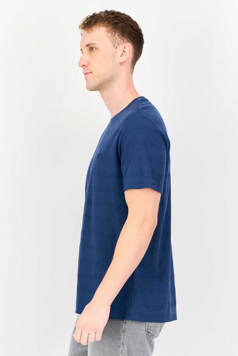 Chaps Men Crew Neck Embroidered Logo Short Sleeve T-Shirt, Slate Blue - Image 2