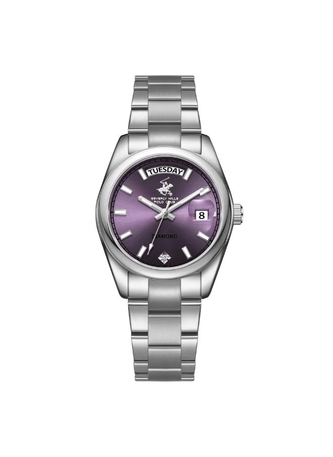 BEVERLY HILLS POLO CLUB BEVERLY HILLS POLO CLUB BP3709X.300 Women's Analog Display Watch & Metal Strap Silver