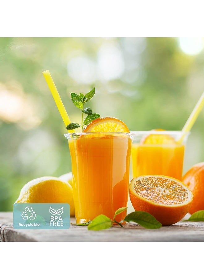 HTE Packing Juice Cup Clear Strong Disposable 100 Pieces  Ideal For Iced Coffee, Smoothies, Bubble Boba Tea, Milkshakes, Frozen Cocktails, Water, Sodas, Juices, Snacks, Dessert And More. (16 Oz) - Image 4