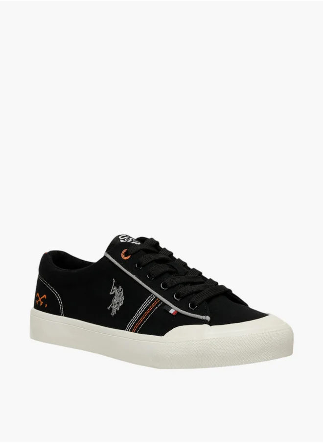 U.S. Polo Assn. Logo Print Lace-Up Canvas Sneakers