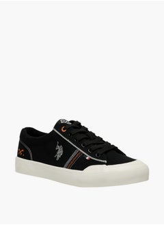 U.S. Polo Assn. Logo Print Lace-Up Canvas Sneakers  - Image 1