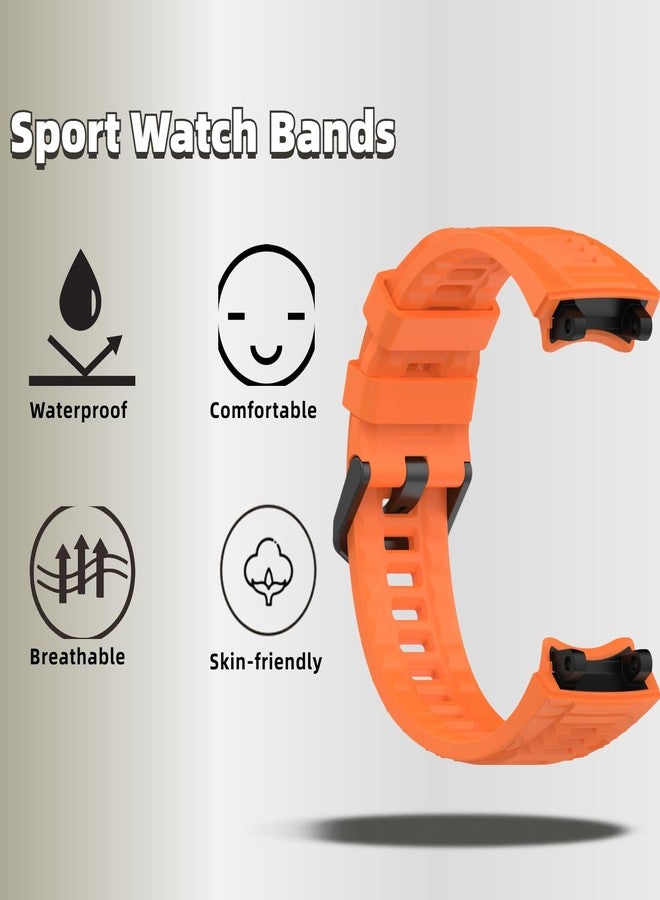 سوار سيليكون QHBAMD مع غطاء متوافق مع ساعة Amazfit T-REX3، غطاء حزام ناعم يسمح بمرور الهواء، للرجال والنساء (برتقالي) - Image 3