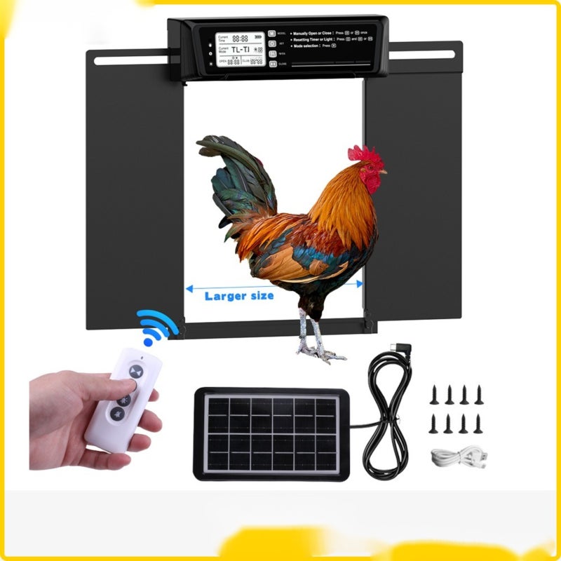Solar automatic timing chicken coop door/pet door, light-sensitive intelligent control, anti-pinch protection, automatic switch door 1085B-T shape - Image 4