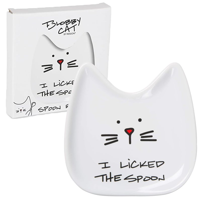 Pavilion Gift Company Pavilion Gift Company Blobby Cat Cat Spoon RestI Licked the Spoon 5 White 