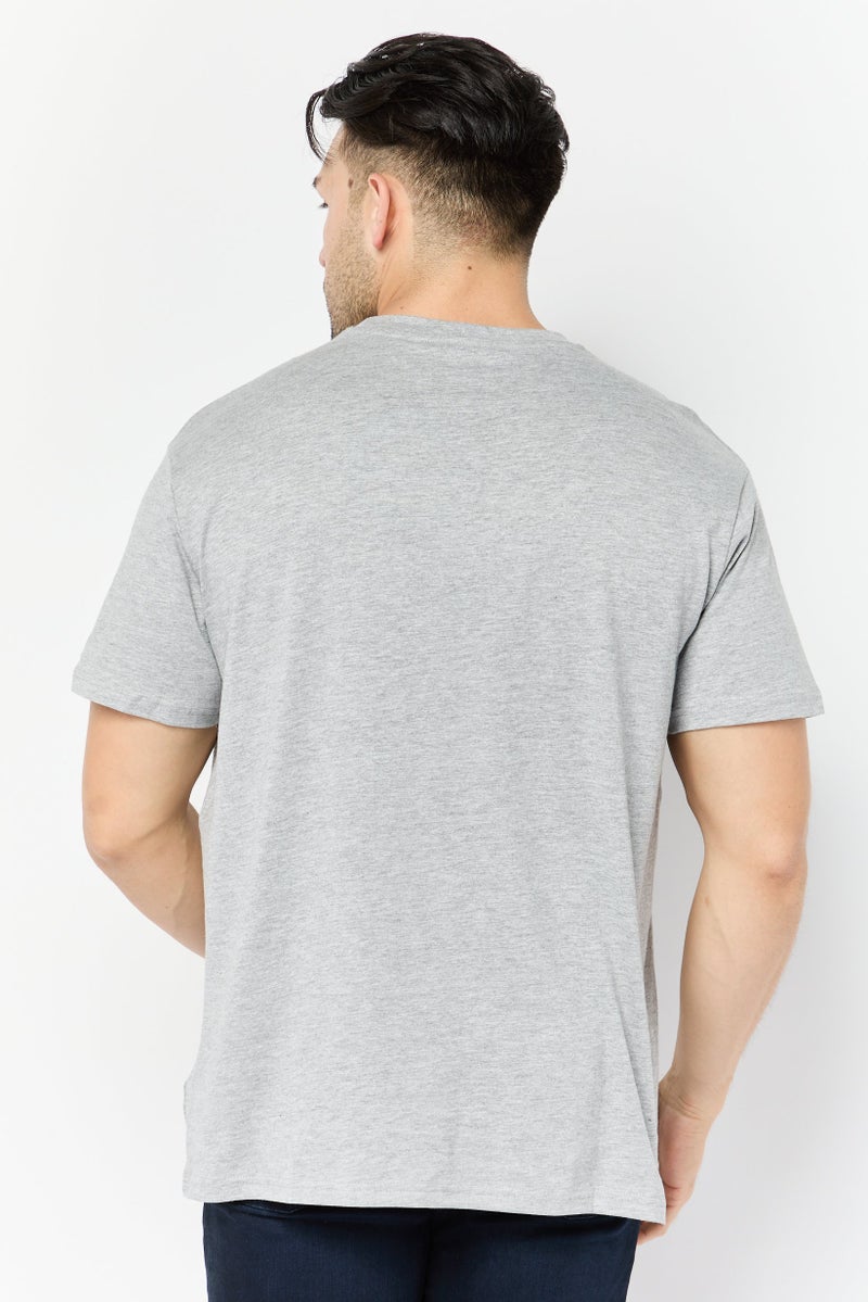 Paul Frank Men Crew Neck Short Sleeves Graphic Print T-Shirt, Grey - Image 2