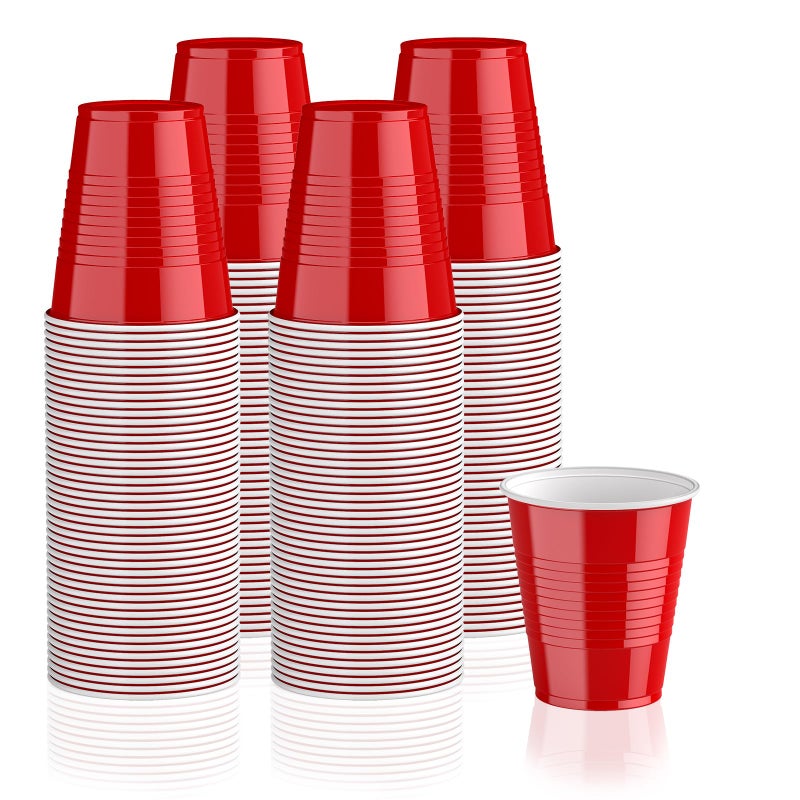 Lilymicky 240 Pack 12 oz Disposable Plastic Cups Red Party Plastic Cups for Parties Picnics and BBQ