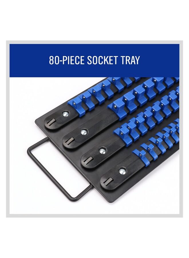 80-Piece Portable Socket Organizer Tray, 1/4-Inch, 3/8-Inch, 1/2-Inch Tool Trays, Heavy Duty Socket Organizers Rack (Color : Red) - Image 2