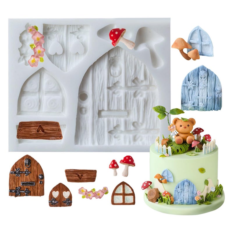 SK SK 3D Fairy House Christmas Silicone Fondant Mold Cake Decorating Pastry Gumpaste Tool  - Image 1