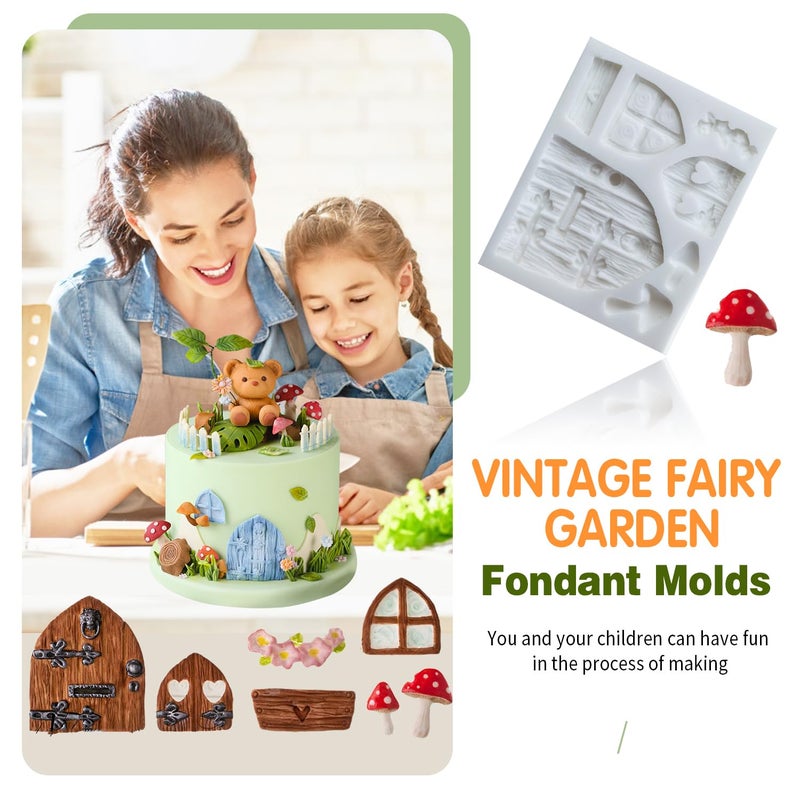 SK SK 3D Fairy House Christmas Silicone Fondant Mold Cake Decorating Pastry Gumpaste Tool  - Image 5