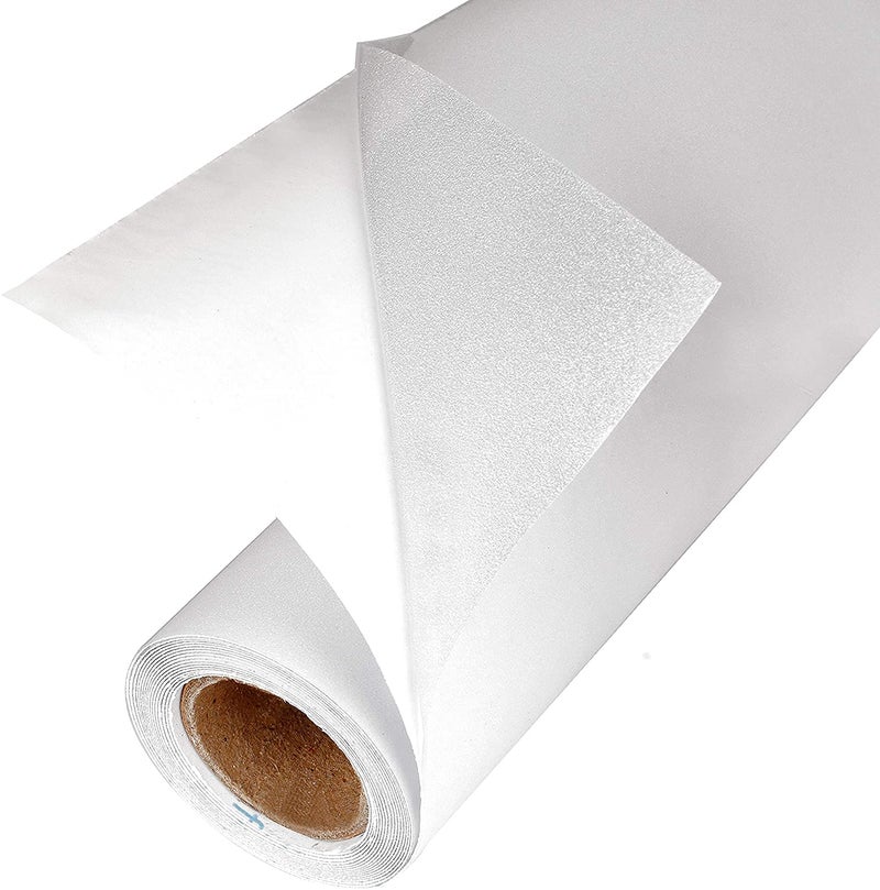ELECSA 100% Privacy Vinyl Frosted Window Self Adhesive Glass Film Static Cling Glass Film No Glue Anti-UV Window Sticker Non Adhesive (19 Inch X 150 Inch, 100% Privacy Frosted) - Image 1