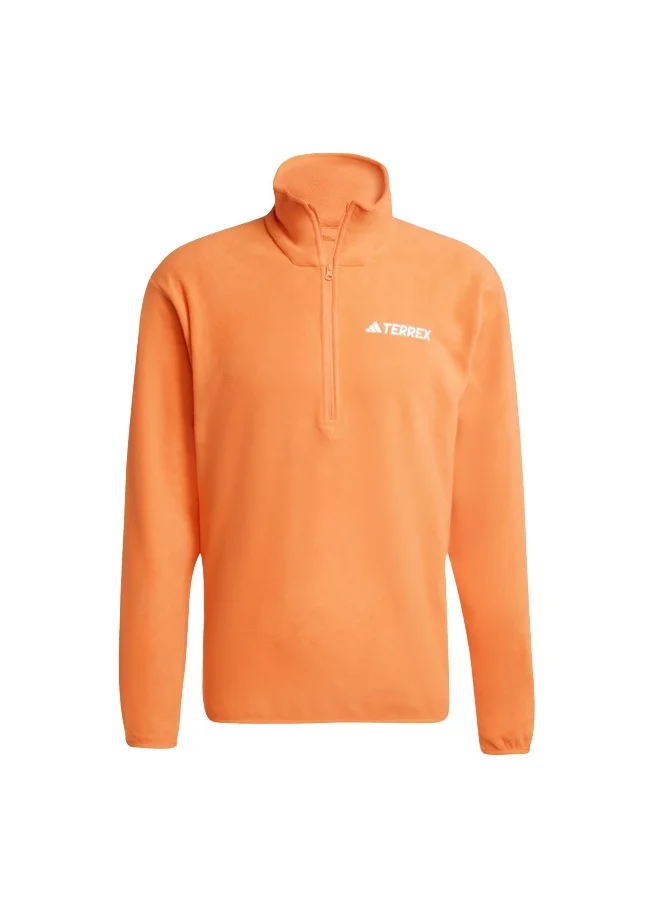 Adidas Adidas Mt Ess Hz Fl Orange Polarfleece-Half Zip Polarfleece Apparel For Men