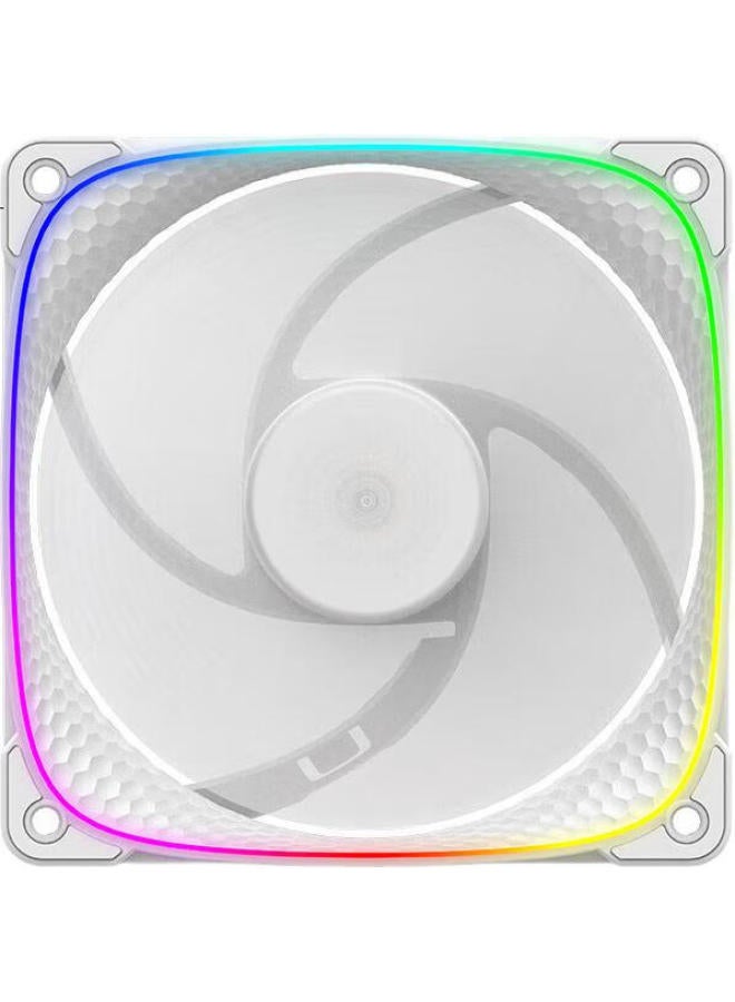 Geometricfuture Case Cooling Fan Dragon Scale 2503R, Case Fan With Synchronized Light/Pwm Speed Control, White, Reverse Fan, Single Pack - Image 2