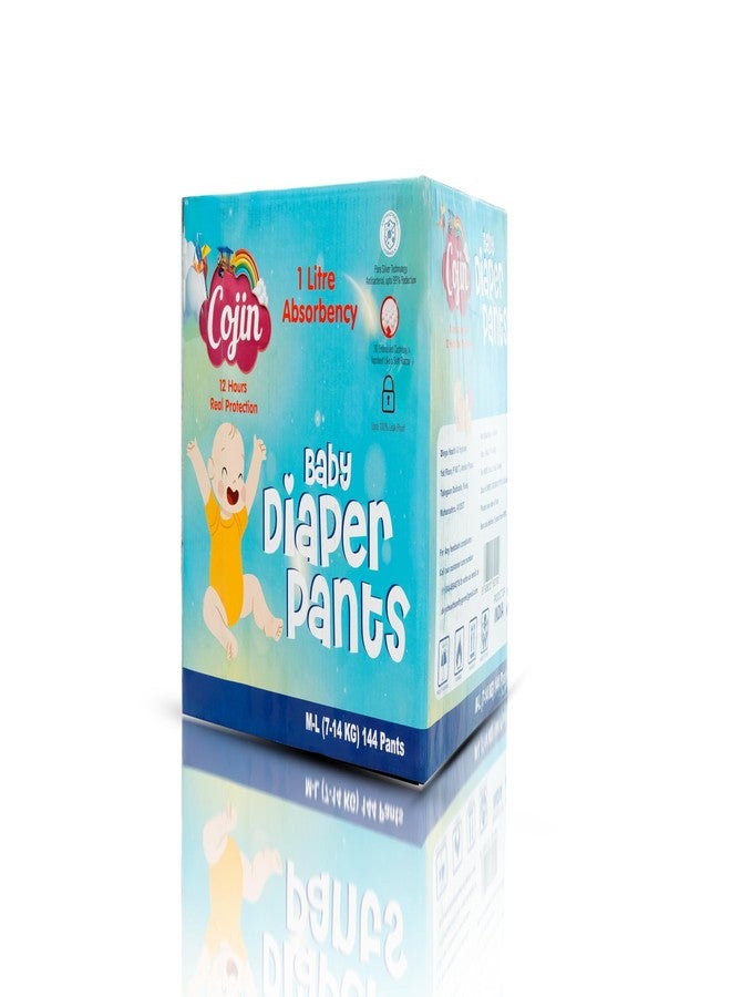Cojin Premium sensitive skin Baby Diaper Pants (M-L, 144 Baby Diaper Pants) with 1 litre absorbency. 99% antibacterial.Most absorbent baby diaper in india. - Image 2
